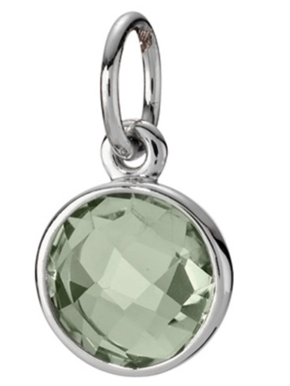 Sterling Silver Green quartz Pendant Charm